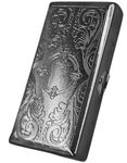 Victorian Style Cigarette Case Double Sided King & 100s Etched Pattern By Kasebi