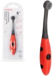 Mombella Ladybug Baby Toothbrush 6 to 12 Months and Up, Extra Soft Silicone Infant to Toddler Training Toothbrush for Baby's First Teeth, Oral Care Teether Over 6m+, Clean and Massage Tender Gums 1pc