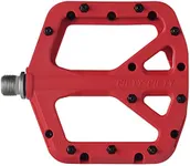 FIFTY-FIFTY Mountain Bike Pedals, Non-Slip MTB Nylon Composite, 9/16" Bicycle Pedals, Lightweight and Wide Flat Platform (Red)