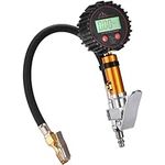 Boulder Tools Tire Pressure Gauge with Inflator | LED Digital Tire Inflator Gauge with Air Chuck Locking, Bleed Valve; Heavy Duty Air Compressor Accessories for Car, Cycle, Balloon, Cushion, Ball