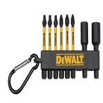 DEWALT DWA2MXC2IRCARC Flex Torq 2-in Nut Drivers & Carabiner Clip Screw Bits Set, 8-pc, for Drills & Impact Drivers (DWA2MXC2IRCARC)