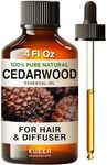 Kukka Cedarwood Essential Oil for Hair, Skin & Diffuser - 100% Natural Essential Oil Cedarwood Oil for Hair, Aromatherapy (118 ml)