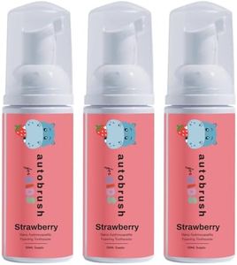 Autobrush Fluoride-Free Foaming Toothpaste for Kids, Strawberry Flavor, Whitening & Deep Cleaning, Travel Friendly, Anti-Cavity (Pack of 3)