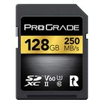 SD UHS-II 128GB Card V60 –Up to 130MB/s Write Speed and 250 MB/s Read Speed | for Professional Vloggers, Filmmakers, Photographers & Content Curators – by Prograde Digital