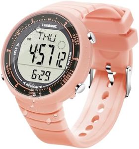 Women Girls Sports Swimming Diving Wristwatch 10 ATM Waterproof with Functions of Alarm Clock, Chronograph, Stopwatch, Timer, Countdown, Dual Time, 12 and 24 Hour Format Switchable, Silicone Band