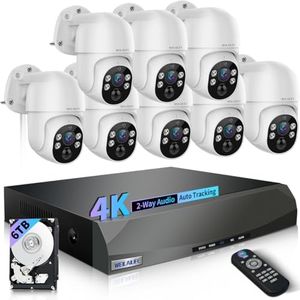 【90 Days Storage & 2-Way Audio】 4K Wired Security Camera System, Home Video Surveillance Systems, Outdoor POE Security Cameras, IP Camera System, Surveillance DVR Kits