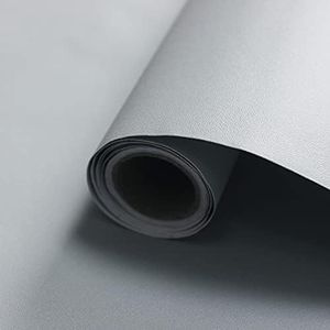 WADILE Peel and Stick Wallpaper 15.9in x 78.7in, Solid Color Contact Paper Waterproof, Vinyl Colored Wall Paper Self Adhesive, Textured Wallpaper Removable for Cabinets/Countertop, Light Gray