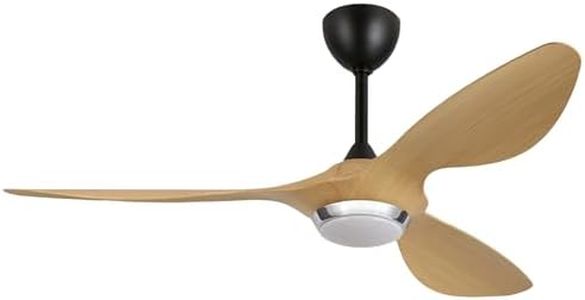 reiga Ventilador de Techo con Luz LED y Mando a Distancia, 132CM Ventilador de Techo Silencioso, 3 aspas de ventilador ABS, Luz LED Regulable, Funciona con Alexa/Smart Life