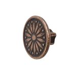 Decoranddecor Torero Round Antique Vintage Cabinet Knob 40mm Diameter Aluminium Alloy (Antique Copper, 1 Pack)