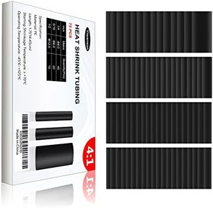 75Pcs 4:1 Heat Shrink Tubing Kit, YIWANSON 1/4" 5/16" 1/2" Automobile Dual Wall Flame Retardant Black Shrink Tube with Adhesive, Marine Waterproof Long Lasting Insulation Electrical Cable Wire Set