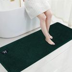 RTBQJ-AT Bath Mat Non Slip Extra Large Bath Mats Microfiber Bathroom Runner Rug Kitchen Rugs Shower Mats Washable Dark Green 40x120cm