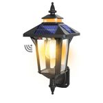 COLBOR Solar Wall Lantern Light Outdoor, Vintage Solar Security Light Outdoor Motion Sensor 3 Modes Decorative Solar Wall Lamp IP65 Waterproof for Garden Yard Fence, Solar-Wall-Light-Outdoor-Lantern