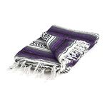 YOGAVNI Yoga Blanket Deluxe Mexican Blanket - Striped Throw Blanket Meditation, Yoga, Decor, or Outdoor and Camping Accessory Premium Hand Woven Recycled Fiber - Purple