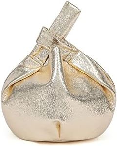 CORAID Women's Small Tote Bag for Women Soft Leather Top Handle Bag Wristlet Knot Pouch Purses and Handbags, Gold, Medium