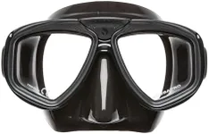 SCUBAPRO Zoom Scuba Mask with Ultra Clear Dual Lens and Lens-Change System for Optical Lenses for Diving, Full Black