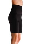 HUE womens High Waisted Body Shaper Shorts Shapewear for Women Tummy Control, Butt Lifting, Thigh Slimmer Shorts, Black, Large