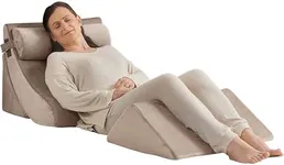 Axelrod 4PCS Orthopedic Bed Wedge Pillow Set, Post Surgery Foam for Back, Neck and Leg Pain Relief Comfortable & Adjustable Pillows- Anti Snoring, Heartburn, Acid Reflux & GERD Sleeping Light Brown