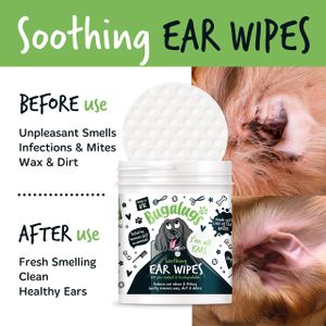 BUGALUGS Dog Ear Cleaner Wipes – Gentle Cleansing Pet Ear Care