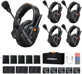 COMICA Seekcom S1 Wireless Intercom Headset System, 2.4GHz Full-Duplex Communication Headsets with 500m/1640ft Range, Noise Reduction, One-Key Broadcasting & Talk Modes for Live Show, Events (5 Sets)