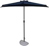 Island Umbrella NU6867 Lanai 9-ft Half Umbrella - Navy Blue - Polyester Canopy