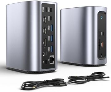 Fairikabe USB C Docking Station, 17 in 1 Triple Display, USBC Hub Multiple Adapter, 4K Laptop Docking Station with 2 HDMI, Displayport, 100W PD Charge, 10Gbps Date Transmission, Ethernet,SD/TF+Audio