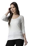 FF Thermal Warmer Vest For Women Ultra Soft 3/4 Sleeves Scoop Neck Winter Inner Wear Regular Fit Top Johns Underwear Color - White (Size - Medium)