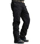 CRYSULLY Man Basics Pants Cargo Work Pants for Men Breathable Comfortable Pants Wild Lightweight Cargo Pants Black