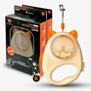 Dog & Cat Retractable Leash, 13ft Strong Nylon Tape with Auto-Locking, Tangle-Free Walking Pet Leash for Small Dogs/Cats Up to 20 lbs, One-Touch Brake, Anti-Slip Handle, PupPlay Design