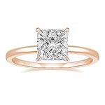 EAMTI 2CT 925 Sterling Silver Rose Gold Engagement Rings Princess Cut Cubic Zirconia CZ Wedding Promise Rings for Her Stunning Wedding Bands for Women Size 8