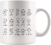 Funny Math Coffee Mug Algebra Dance Humorous Mug 11 oz Ceramic Coffee Cup Dance Figures Equation Math Teacher Student Gift Ideas White Cups