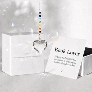 Hegelda Birthday Gifts for Women Friendship, for Friends Coworkers Her Wife Mom Daughter Sister Aunt Heart Crystals Suncacther (Book Lover)