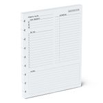 Discbound Undated Daily Plan Paper Refill, 120 GSM, 80 Sheets (160 Pages/Days), Happy Planner 9 Disc Pre-Punched Inserts, Loose Leaf, White, 7 inch x 9.25 Inch, Daily To-Do, Notes, and Scheduling