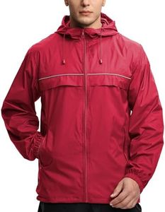 V VALANCH Mens Rain Jacket Waterproof Lightweight Windbreaker with Hood Outdoor Raincoat for Hiking Running Travel