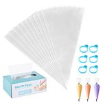 200 Pcs Pastry Piping Bags,14 inch Thickened Disposable Piping Decorating Bags,Plastic Icing Piping Bags with 6 Bag Ties for Cupcakes Cookies and Frosting