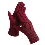 Belle Dame Women’s Knitted Touchscreen Gloves Texting Gloves Winter Gloves Driving Gloves Warm Lining (GL512-RD)