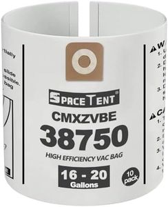 SpaceTent 10 Pack 38750 Shop Vac Bags for Craftsman 16 and 20 Gallon Wet/Dry Vacs, part # CMXZVBE38750 9-38750 38750, CMXEVBE17595 Drywall Bags