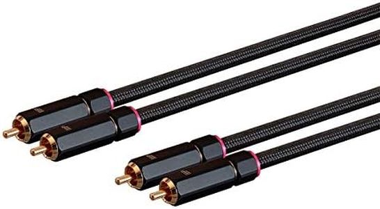 Monoprice Monoprice Male RCA 2 Channel Stereo Audio Cable - 15 Feet - Black, Gold Plated, (138085)