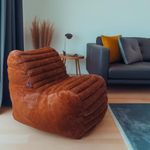 Mollismoons Premium Fur Bean Bag Sofa Bed Bean Bags Luxury and Attractive Design Bean Bag Chair for Living Room Bean Bags (Sofa Bean Bag with Beans, Coffee)