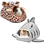 Avont 2 Pack Guinea Pig Bed House Hideout for Cage, Small Pet Washable Warm Sleep Bed for Dwarf Rabbits Chinchillas Hamsters Hedgehogs Ferrets Bearded Dragons and Rats