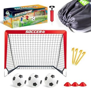 Soccer Goal, Kids Soccer Goals for Backyard Set,Soccer Nets for Family Game Play,Portable Pop Up Goals Soccer,Soccer Training Equipment with Portable Bag,Ground Nail, Cones, Ball Pump for Kids