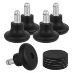 Fuyamp Office Chair Bell Glides Replacement, 5 Packs 2 Inch Caster Wheels Replacement with Felt Pads for Furniture, Floor Chair and High Profile Stool