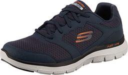 Skechers Men's Flex Advantage 4.0 Sneaker, Navy Leather Mesh Pu Trim, 13 UK