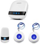 LIOTOIN Wireless Caregiver Pager Elderly Alarm Call Button Personal Alarms Call Bell Panic Button for Home/Elderly/Patient Nurse Alarm Call System (3 Waterproof Transmitter 1UK Plugin Receiver)