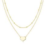 Philip Jones Gold Plated Double Layered Heart Necklace