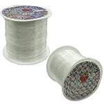 Ailindany 2X0.5mm Monofilament Fishing Line Fishing Wire Clear Nylon Fishing Thread Beading String Line Crystal String Bead Cord for Bracelet, Beading and Jewelry Making