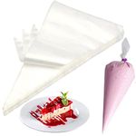 NinBase Frosting Piping Bags 18 inch, 100 Pcs Disposable Tipless Piping Bags for Royal Icing, Thick Anti Burst Cake Pastry Bags Disposable Royal Icing Bags for Cookie, Cakes and Dessert Decoration