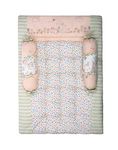 abracadabra Cotton Bedding Set (3 Pieces, 0-2 Years, 88 cm x 60 cm, Bunny Garden, Peach)