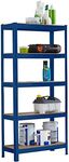 Neo Heavy Duty Steel Galvanised 5 Tier Garage Shelving Shelf Racking Unit Storage Racks (Blue)