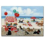 Renditions Gallery Beach Bark Park Sally Swatland Gallery Wrapped Canvas Dog Wall Art, 30x40