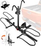 Heavy Duty Bike Rack Hitch Mount Platform Style 180LBS - 2-Bicycle Foldable Transport Carrier for Car, Truck, SUV, Fits Fat E Bikes with Up-to 5.5” Fat Tire - 2” Hitch Receiver